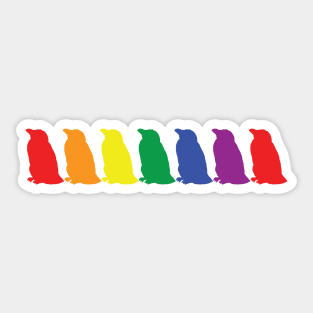 Colorful Penguins Pride Rainbow Sticker